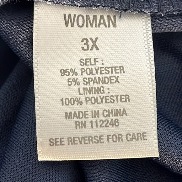 Dress Barn Women Size 3X Floral Micro Mesh Blue White Lined Cap Sleeve NWT - Picture 14 of 16